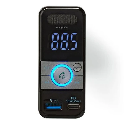 Αναμεταδότης FM NEDIS CATR130BK hands free και φορτιστής 3 σε 1 Bluetooth με οθόνη LED 0.8