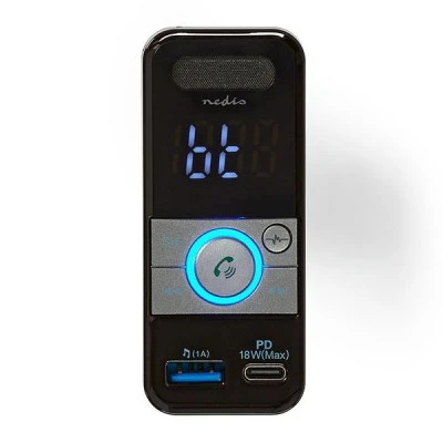 Αναμεταδότης FM NEDIS CATR130BK hands free και φορτιστής 3 σε 1 Bluetooth με οθόνη LED 0.8