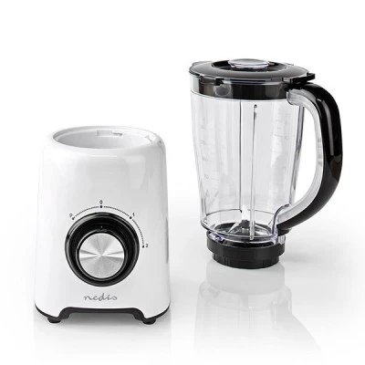 Μπλέντερ NEDIS KABL300CWT 800W με πλαστική κανάτα 1.5L και ανοξείδωτες λεπίδες σε λευκό χρώμα