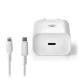 Universal φορτιστής USB NEDIS WCPDL20W112WT 3.0Α/2.22Α/1.67Α με αποσπώμενο καλώδιο Lightning 8-Pin