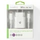 Universal φορτιστής USB NEDIS WCPDL20W112WT 3.0Α/2.22Α/1.67Α με αποσπώμενο καλώδιο Lightning 8-Pin