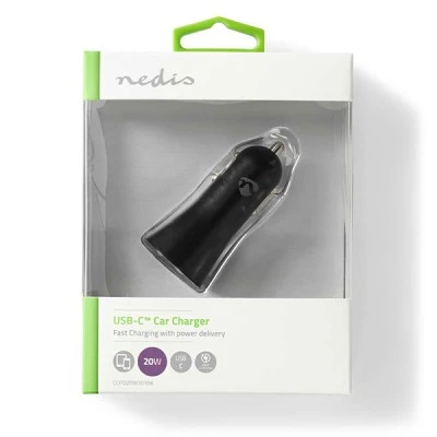Universal φορτιστής αυτοκινήτου NEDIS CCPD20W101BK USB-C 3.0Α / 2.22Α / 1.67Α σε μαύρο χρώμα