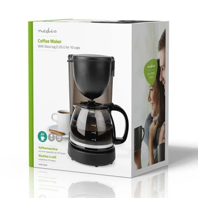Καφετιέρα φίλτρου NEDIS KACM150EBK 1.25L 750W με περιστρεφόμενη βάση τοποθέτησης φίλτρου