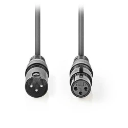 Kαλώδιο ήχου 3pin XLR θηλυκό σε 3pin XLR αρσενικό 0.5m σε γκρι χρώμα