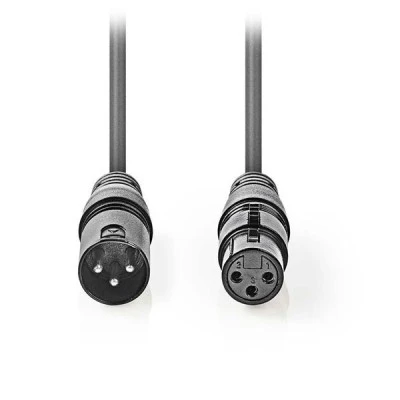 Kαλώδιο ήχου 3pin XLR θηλυκό σε 3pin XLR αρσενικό 0.5m σε γκρι χρώμα