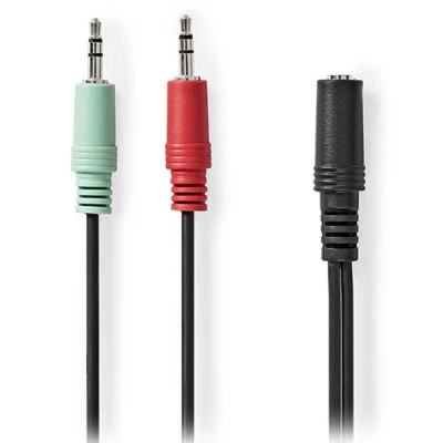 Καλώδιο ήχου Stereo NEDIS CAGB22160BK02 από 3,5mm θηλ. σε 2x 3,5mm αρσ. 0.20m Καλώδιο ήχου Stereo NEDIS CAGB22160BK02 από 3,5mm θηλ. σε 2x 3,5mm αρσ. 0.20m