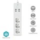 Πολύπριζο WiFi Smart 3 θέσεων και 4 θυρών USB έως 16Α κατάλληλο για συσκευές έως 3680W