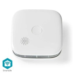 Ανιχνευτής Wi-Fi καπνού έξυπνος με ενσωματωμένη μπαταρία λιθίου και συναγερμό 85 dB σε λευκό χρώμα