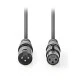 Kαλώδιο ήχου NEDIS COTH15010GY50 3pin XLR θηλυκό σε 3pin XLR αρσενικό μήκους 5.0m