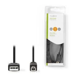 Καλώδιο NEDIS CCGB60100BK20 USB 2.0 A αρσενικό - B αρσενικό σε συσκευασία blister 2m
