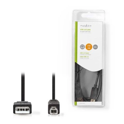 Καλώδιο NEDIS CCGB60100BK20 USB 2.0 A αρσενικό - B αρσενικό σε συσκευασία blister 2m