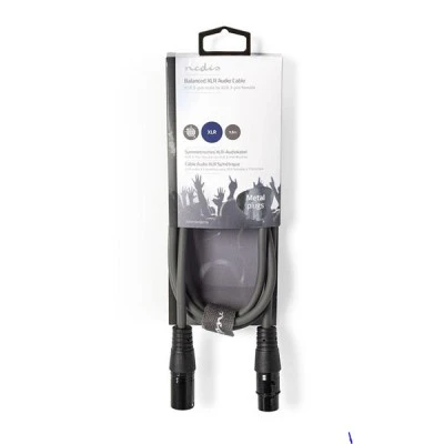 Kαλώδιο ήχου 3pin XLR θηλυκό σε 3pin XLR αρσενικό 1.5m γκρι χρώμα