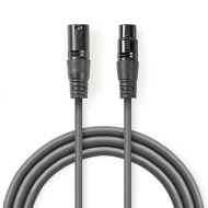 Kαλώδιο ήχου 3pin XLR θηλυκό σε 3pin XLR αρσενικό 1.5m γκρι χρώμα