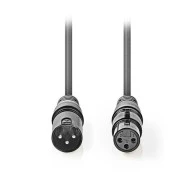 Kαλώδιο ήχου 3pin XLR θηλυκό σε 3pin XLR αρσενικό 20m σε γκρι χρώμα