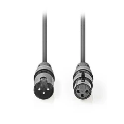 Kαλώδιο ήχου 3pin XLR θηλυκό σε 3pin XLR αρσενικό 20m σε γκρι χρώμα Kαλώδιο ήχου 3pin XLR θηλυκό σε 3pin XLR αρσενικό 20m σε γκρι χρώμα