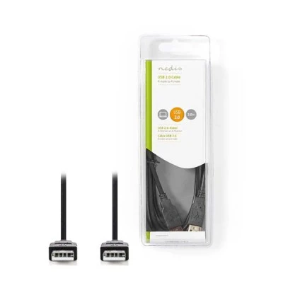 Καλώδιο NEDIS CCGB60000BK20 USB 2.0 A αρσενικό - USB A αρσενικό 2m έως 480 Mbps