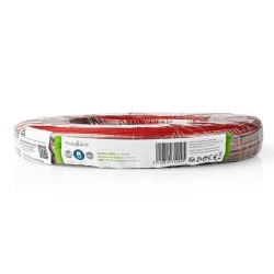 Καλώδιο ηχείων 2x0.35mm² σε κουλούρα 100 μέτρων σε μαύρο-κόκκινο χρώμα
