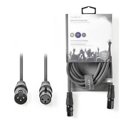 Kαλώδιο ήχου NEDIS COTH15010GY50 3pin XLR θηλυκό σε 3pin XLR αρσενικό μήκους 5.0m