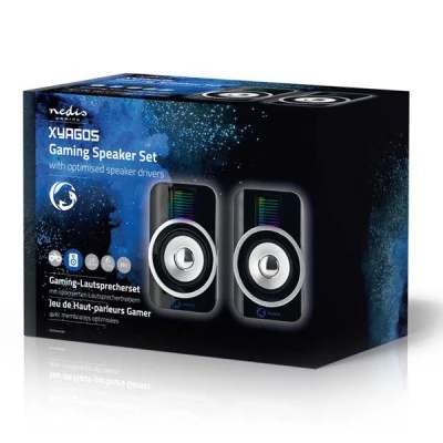 Στερεοφωνικά ηχεία gaming RGB 2.0 10W ιδανικά για laptop - H/Y & άλλες συσκευές αναπαραγωγής ήχου