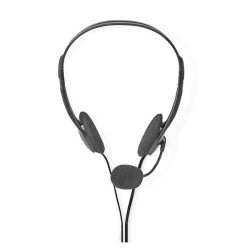 Στερεοφωνικό on-ear headset σε μαύρο χρώμα με σύνδεση 2x3.5mm και ενσωματωμένο μικρόφωνο