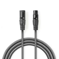 Kαλώδιο ήχου 3pin XLR θηλυκό σε 3pin XLR αρσενικό 0.5m σε γκρι χρώμα