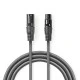 Kαλώδιο ήχου 3pin XLR θηλυκό σε 3pin XLR αρσενικό 0.5m σε γκρι χρώμα