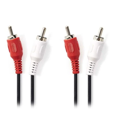 Καλώδιο 2x RCA αρσενικό - 2x RCA αρσενικό 1m μαύρο χρώμα