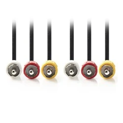 Καλώδιο NEDIS CVGP24300BK50 A/V 3x RCA αρσενικό - 3x RCA αρσενικό μήκους 5m σε μαύρο χρώμα Καλώδιο NEDIS CVGP24300BK50 A/V 3x RCA αρσενικό - 3x RCA αρσενικό μήκους 5m σε μαύρο χρώμα