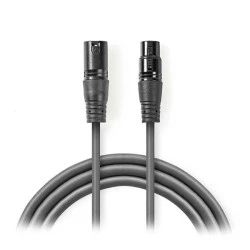 Kαλώδιο ήχου 3pin XLR θηλυκό σε 3pin XLR αρσενικό 20m σε γκρι χρώμα