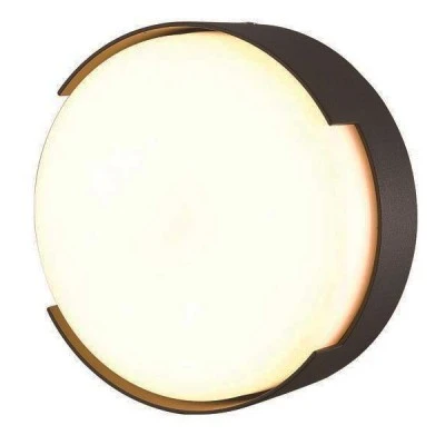 Led πλαφονιέρα στρόγγυλη 16W 220-240V Φ250x50mm 3000K θερμό φως στεγανή IP54 μαύρο χρώμα