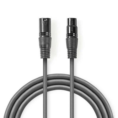 Kαλώδιο ήχου NEDIS COTH15010GY50 3pin XLR θηλυκό σε 3pin XLR αρσενικό μήκους 5.0m