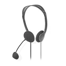 Στερεοφωνικό on-ear headset σε μαύρο χρώμα με σύνδεση 2x3.5mm και ενσωματωμένο μικρόφωνο