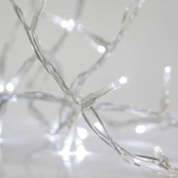 480 Χριστουγεννιάτικα led λευκά λαμπάκια κουρτίνα 300x300cm με επέκταση έως 3 & διάφανο καλώδιο