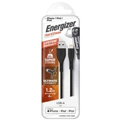Καλώδιο ENERGIZER C410LGBK USB 2.0 A αρσενικό σε Lightning μήκους 1.2m σε μαύρο χρώμα