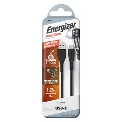 Καλώδιο ENERGIZER C410CGBK USB 2.0 A αρσενικό σε USB type-C αρσενικό 1.2m σε μαύρο χρώμα
