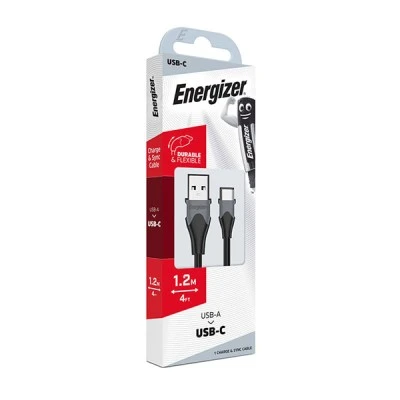 Καλώδιο ENERGIZER C610CGBK USB 2.0 A σε USB type-C 1.2m σε μαύρο/γκρι χρώμα