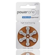 Μπαταρίες ακουστικών βαρηκοΐας POWER ONE P312 mercury free 1.45V σε συσκευασία 6 τεμαχίων