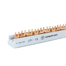 Γέφυρα χαλκού για πίνακα με μήκος 100cm BUSBAR με ένταση 80A τριφασική διχαλωτή