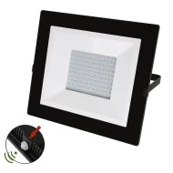 Προβολέας LED-SMD slim 100W 230V με φωτοκύταρο 4000Κ ενδιάμεσο φως IP65 9500lm σε μαύρο χρώμα