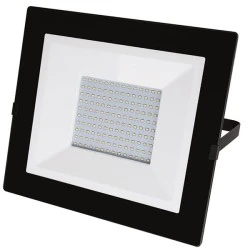 Προβολέας LED-SMD slim 100W 230V με φωτοκύταρο 4000Κ ενδιάμεσο φως IP65 9500lm σε μαύρο χρώμα