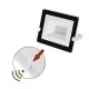 Προβολέας LED slim SMD 20W 230V 4000k ενδιάμεσο φως με φωτοκύτταρο ημέρας-νύχτας 1800lm IP65