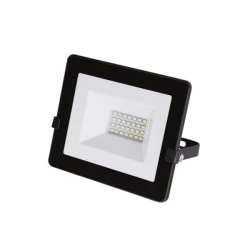 Προβολέας LED-SMD slim 20W 230V με φωτοκύταρο 4000Κ ενδιάμεσο φως IP65 σε μαύρο χρώμα