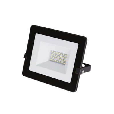 Προβολέας LED-SMD slim 20W 230V με φωτοκύταρο 4000Κ ενδιάμεσο φως IP65 σε μαύρο χρώμα