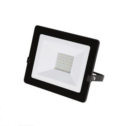 Προβολέας LED-SMD slim 30W 230V με φωτοκύτταρο 4000Κ ενδιάμεσο φως IP65 σε μαύρο χρώμα