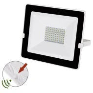 Προβολέας LED slim SMD λευκός 50W 230V 4000k ενδιάμεσο φως 4800lm με φωτοκύτταρο ημέρας-νύχτας