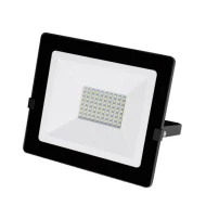 Προβολέας LED-SMD slim 50W 230V με φωτοκύταρο 4000Κ ενδιάμεσο φως IP65 σε μαύρο χρώμα