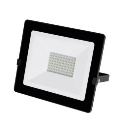 Προβολέας LED-SMD slim 50W 230V με φωτοκύταρο 4000Κ ενδιάμεσο φως IP65 σε μαύρο χρώμα