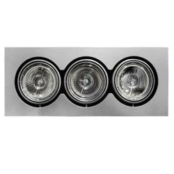 Φωτιστικό ψευδοροφής κινητό για λάμπα AR111 3x50W τριπλό αλουμινίου ασημί χρώμα