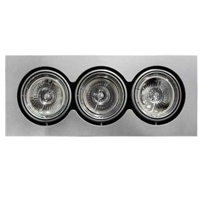 Φωτιστικό ψευδοροφής κινητό για λάμπα AR111 3x50W τριπλό αλουμινίου ασημί χρώμα
