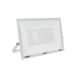 Προβολεάς LED SMD 100W 230V 3000K θερμό λευκό φως IP65 λευκό χρώμα 